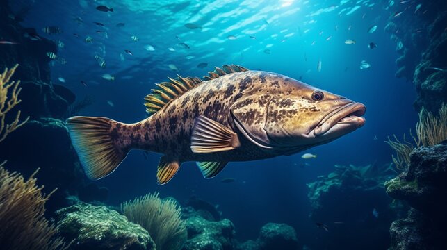 Known by several names, including Brindlebass, Brown spot cod, and Bumblebee grouper, is the giant grouper. discerning attention