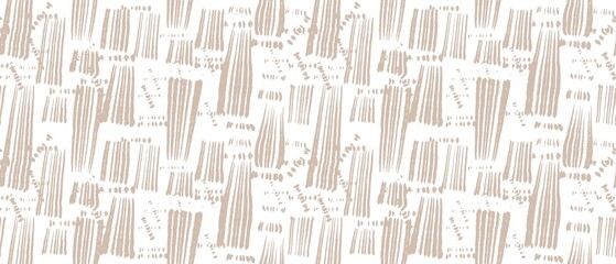 Seamless abstract textured pattern. Simple background with beige  texture. Lines, dots, stains, spots. Digital brush strokes. Design for textile fabrics, wrapping paper, background, wallpaper, cover.