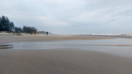 walking on the beach