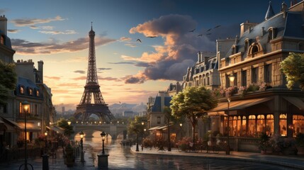 Fototapeta na wymiar Paris advertisement background