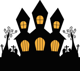 Haunted old house for halloween