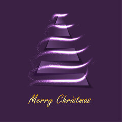 Purple minimal christmas card vector design.