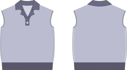 coat neck vest with color