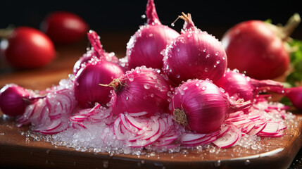 A close up of a radish being grated capturing UHD wallpaper Stock Photographic Image