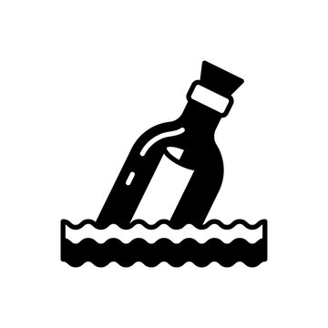 Message in a Bottle icon in vector. Illustration