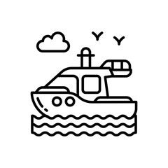 Speed Boat icon in vector. Illustration