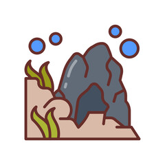 Underwater Cave icon in vector. Illustration