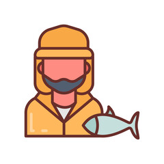 Fisherman icon in vector. Illustration