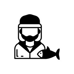 Fisherman icon in vector. Illustration