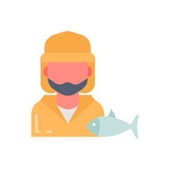 Fisherman icon in vector. Illustration