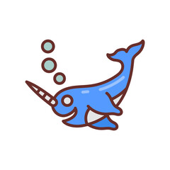 Narwhal icon in vector. Illustration © Vectors