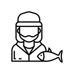 Fisherman icon in vector. Illustration