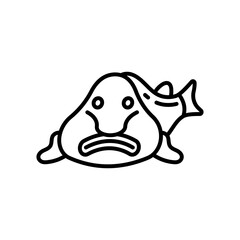 Blobfish icon in vector. Illustration