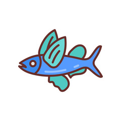 Flying Fish icon in vector. Illustration