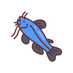 Catfish icon in vector. Illustration