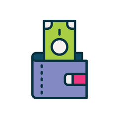 wallet filled color icon. vector icon for your website, mobile, presentation, and logo design.