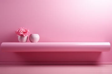 Clean and empty pink wallpaper for studio photography