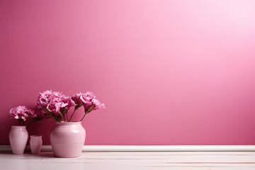 Fototapeta premium Clean and empty pink wall as a background