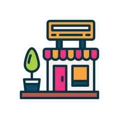 shop filled color icon. vector icon for your website, mobile, presentation, and logo design.