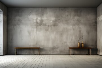 Clean and empty grey wallpaper for studio photography