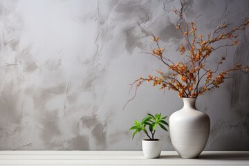 Fototapeta premium Clean and empty grey marble wallpaper