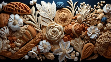 Obraz na płótnie Canvas Bakery pattern background stock photography