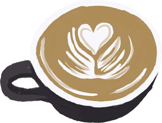 Coffee cup isolated on white background.  illustration. PNG clipart.