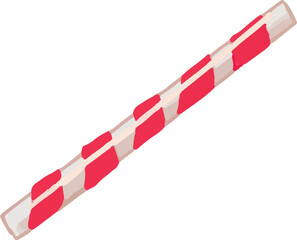 The red and white straw plastic pattern isolated on white background.  illustration. PNG clipart.