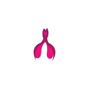 Clitoris icon. Simple style female genital health poster background symbol. Clitoris brand logo design element. Clitoris t-shirt printing. Vector for sticker.