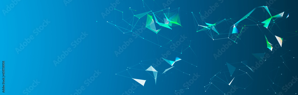 Poster polygonal background with dots and lines. network connection structure. science and technology. 3d