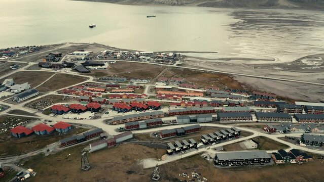 Svalbard Longyearbyen Drone Areal Video