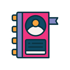 contact book filled color icon. vector icon for your website, mobile, presentation, and logo design.