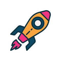 rocket filled color icon. vector icon for your website, mobile, presentation, and logo design.