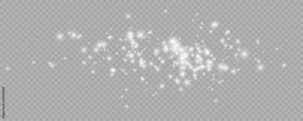 Wall mural realistic white star dust light effect isolated on transparency grid layer. stock royalty free vecto
