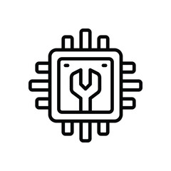 processor line icon. vector icon for your website, mobile, presentation, and logo design.