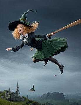 witch with a broom