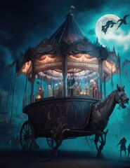 horse carriage in the park