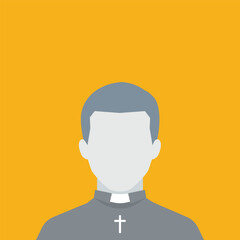 A Faceless Portrait of a Priest. Isolated Vector Illustration
