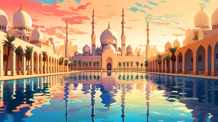 Foto op Plexiglas Illustration of the beautiful city of Abu Dhabi. United Arab Emirates © Alek