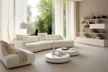Chic and Stylish White Furniture Setup