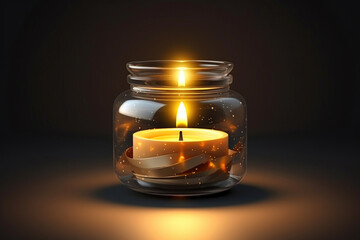 Candle's Serene Glow in Glass