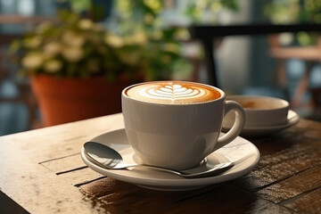 Coffee Art: Cappuccino Elegance at a Cafe