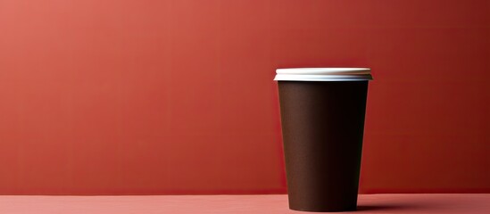 Takeaway espresso in paper cup With copyspace for text