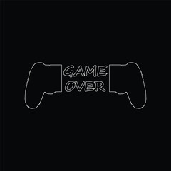 Game over icon. Simple style game over poster background symbol. Game over brand logo design element. Game over t-shirt printing. Vector for sticker.