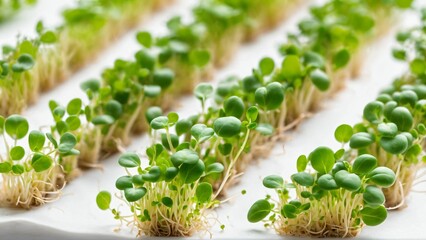 microgreens sprouts - healthy and fresh food - obrazy, fototapety, plakaty