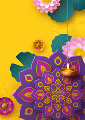 Happy Diwali Illustrated Mandala Artworks 