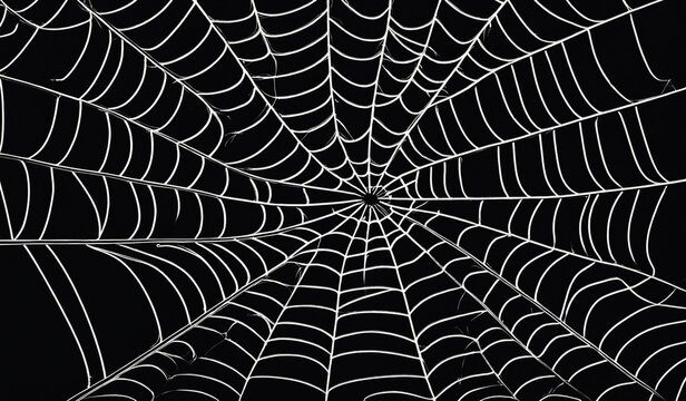 Genuine Haunting Spider Webs on Dark Backdrop