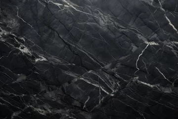 Fotobehang Dark marble texture. Black marble with white veins. Natural pattern of black marble. Black stone Surface. Luxurious stylish design. For background, ceramic floor, wall tiles, interior, tile wallpaper. © Jafree