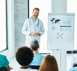 seminar business meeting doctor conference audience presentation education lecture hospital man...