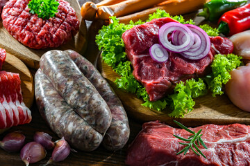 Composition with a variety of meat products